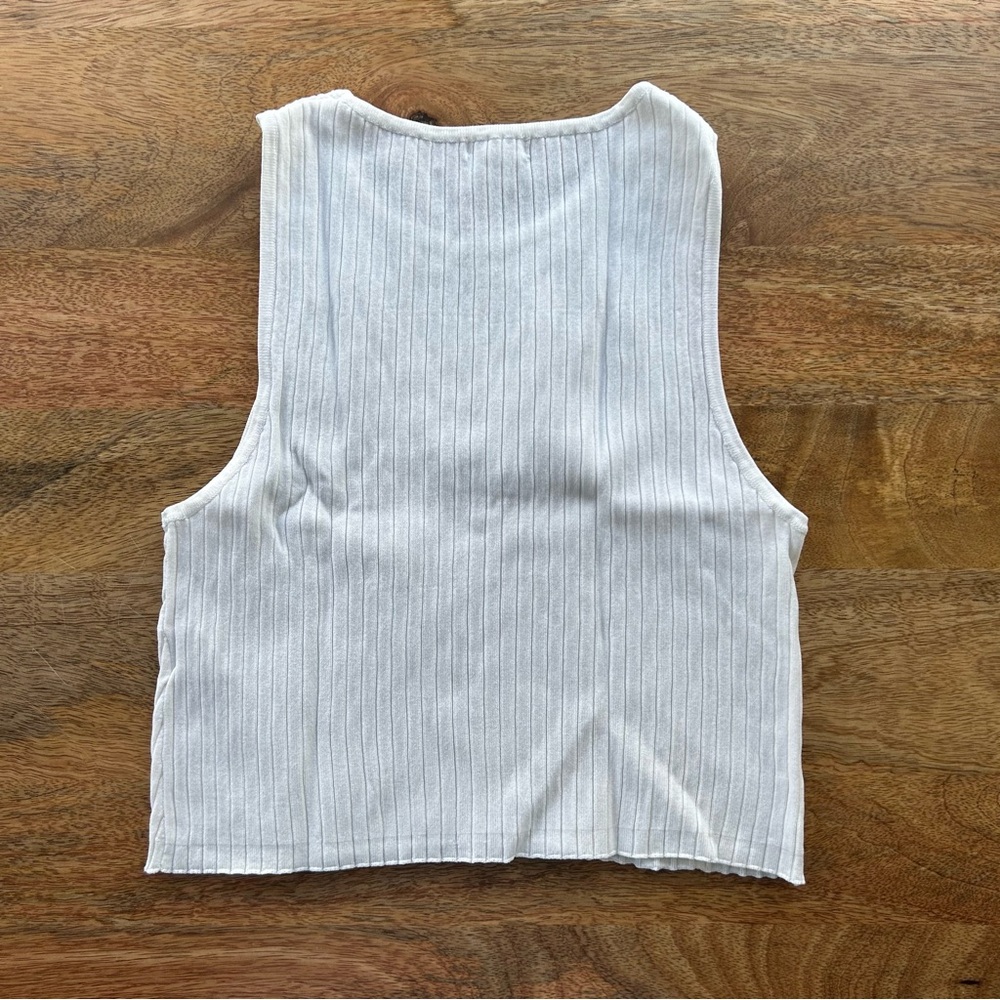Garage White Rib Tank Top - Picture 3 of 3